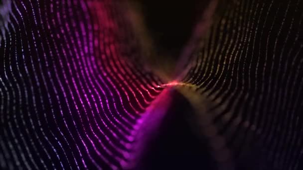 Futuristische Teilchenwelle Abstrakter Technologischer Hintergrund Visualisierung Von Big Data Rendering — Stockvideo