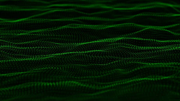 Teknisk Bakgrund Abstrakt Digital Våg Partiklar Futuristisk Punktvåg — Stockfoto