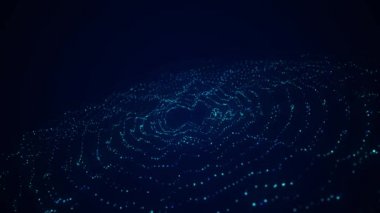 Soyut animasyon fütüristik arka plan. Büyük veri görselleştirmesi. Ağ bağlantısı. Veri transferi. 3D görüntüleme. 4k.