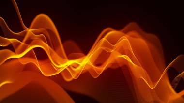 Müzik soyut arka plan. Müzik için dengeleyici. Parçacıkların soyut dijital dalgası. Büyük veri görselleştirmesi. 3d.