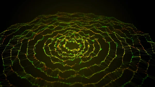 Цифрові Технології Фону Динамічна Хвиля Світлових Точок Футуристичний Фон Презентаційного — стокове фото