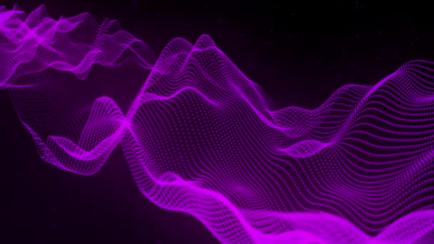 Technischer Hintergrund Abstrakte Digitale Welle Von Teilchen Futuristische Punktwelle Visualisierung — Stockvideo