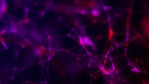Структура Сетевого Соединения Соединяю Точки Линии Большие Данные Абстрактный Технологический — стоковое видео