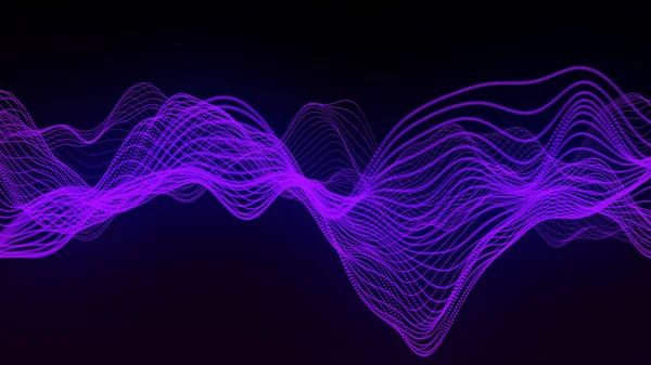 Music abstract background. Equalizer for music. Abstract digital wave of particles. Big data visualization. 3d.