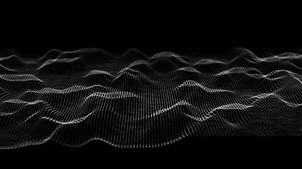 Abstract Digital Wave Particles Digital Technology Background Big Data Visualization — Stockfoto