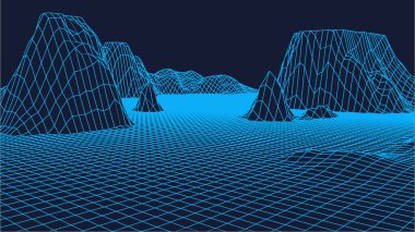 Gelecekçi parçacık dalgası. Soyut teknoloji geçmişi. Büyük veri görselleştirmesi. Üç boyutlu. vektör