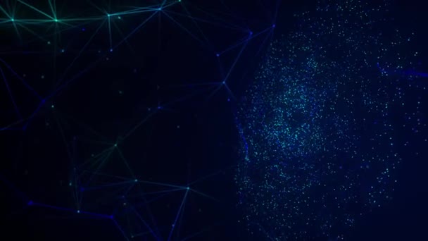 Abstract Animated Futuristic Background Big Data Visualization Network Connection Data — Stock Video
