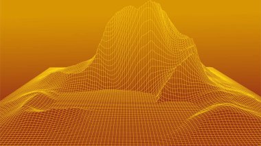 Gelecekçi parçacık dalgası. Soyut teknoloji geçmişi. Büyük veri görselleştirmesi. Üç boyutlu. vektör