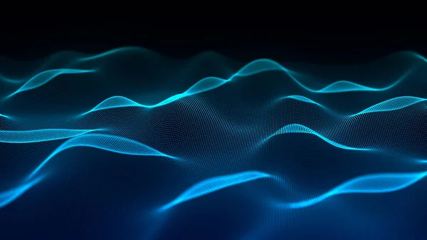 Technology Background Abstract Digital Wave Particles Futuristic Point Wave — Stock Photo, Image