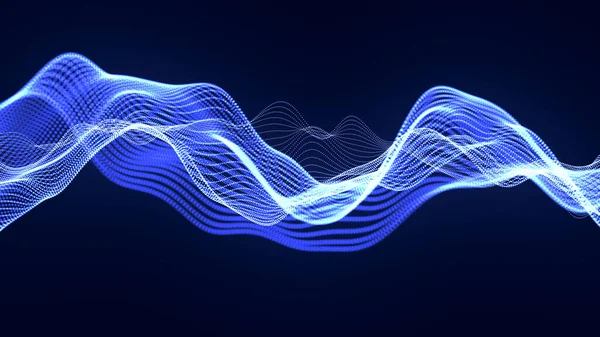 Music abstract background. Equalizer for music. Abstract digital wave of particles. Big data visualization. 3d.