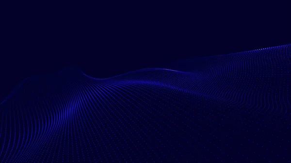 Abstract Blue Wave Particles Design Technology Background Poster Decoration Artwork — Stock vektor