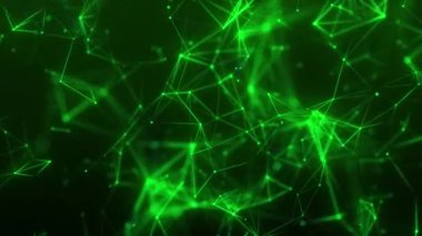 Ağ bağlantısı yapısı. Büyük veri. Noktalar ve doğrular birleştiriliyor. Soyut teknoloji geçmişi. 3D görüntüleme. 4k animasyon.