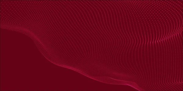 Футуристическая Волна Темном Фоне Цветной Рисунок Точек Связи Линий Технологический — стоковый вектор