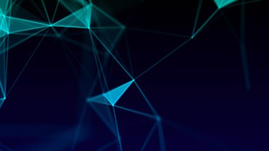 Noktaları ve çizgileri birleştiren soyut bir arkaplan. Ağ bağlantısı yapısı. Pleksus etkisi. 3d oluşturma.