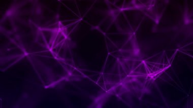 Ağ bağlantısı yapısı. Noktalar ve doğrular birleştiriliyor. Büyük veri. Soyut teknoloji geçmişi. 3D görüntüleme. 4K