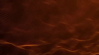 Dijital teknoloji geçmişi. Parlayan noktaların dinamik dalgası. Sunum tasarımı için fütüristik arka plan. Üç boyutlu. 4k