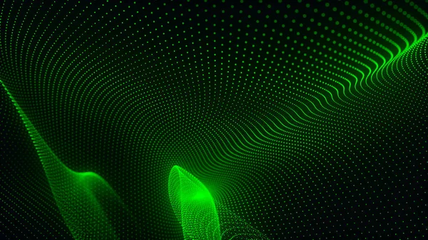 Технологический Фон Абстрактные Цифровые Волны Частиц Футуристическая Волна — стоковое фото