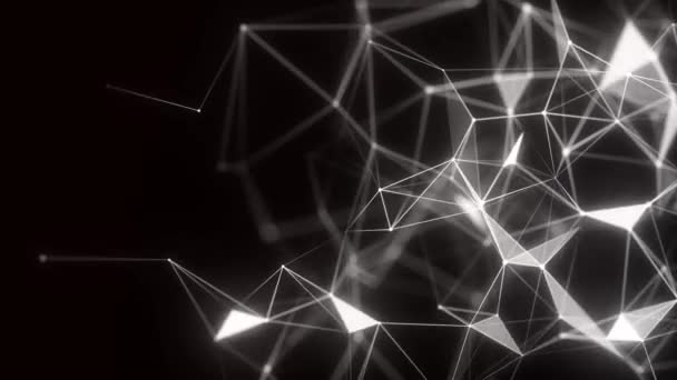 Abstract Connection Dots Technology Background Network Connection Structure Plexus Effect — Stock Video