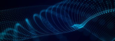 Technology background . Abstract digital wave of particles. Futuristic point wave. 3d Widescreen