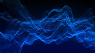 Soyut dijital arkaplan. Veri akışı bilgisi. Dijital iletişim kavramı. Büyük veri görselleştirmesi. 3B görüntüleme.