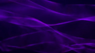 Dynamic wave of glowing particles. Digital technology background. 3d rendering. 4k animation.