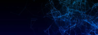 Technology background. Abstract digital combination dots and lines. Network connection structure. 3d Widescreen