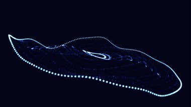 Abstract vector technology background. Big data digital code. Futuristic dots background. Vector. 3D rendering.