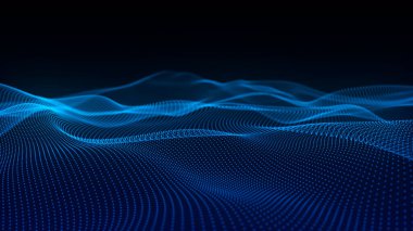 Soyut dijital arkaplan. Veri akışı bilgisi. Dijital iletişim kavramı. Büyük veri görselleştirmesi. 3B görüntüleme.