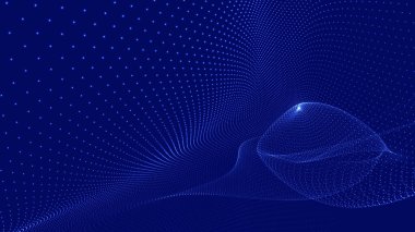 Abstract digital particle wave. Futuristic dotted wave. Technology background vector. Vector illustration