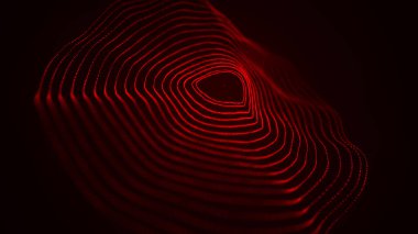 Digital technology background. Big Data visualization. Dynamic wave of glowing particles. Abstract background. 3d.