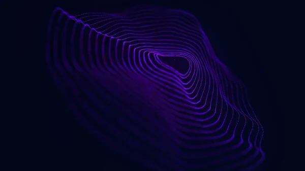 Digital Technology Background Big Data Visualization Dynamic Wave Glowing Particles — Stok fotoğraf