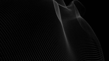 Abstract digital particle wave. Futuristic dotted wave. Technology background vector. Vector illustration