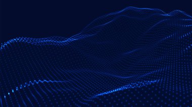 Futuristic point wave. Digital wave of particles. Technology background vector. Cyberspace grid. Vector illustration.
