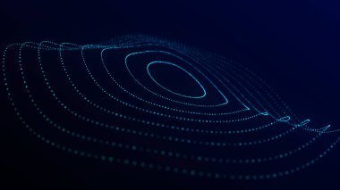 Data technology illustration. Abstract background with a dynamic wave. Plexus. 3d.