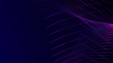 Dijital teknoloji geçmişi. Parlayan noktaların dinamik dalgası. Sunum tasarımı için fütüristik arka plan. 3d.