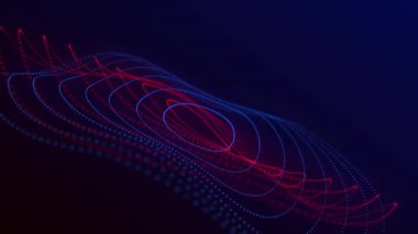 Soyut animasyon fütüristik arka plan. Büyük veri görselleştirmesi. Ağ bağlantısı. Veri transferi. 3D görüntüleme. 4k animasyon