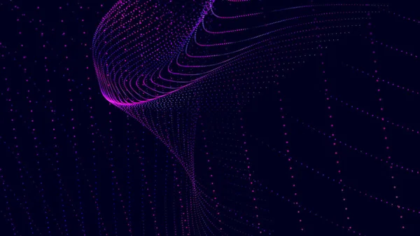 Abstract Digital Particle Wave Futuristic Dotted Wave Technology Background Vector — Stockvektor