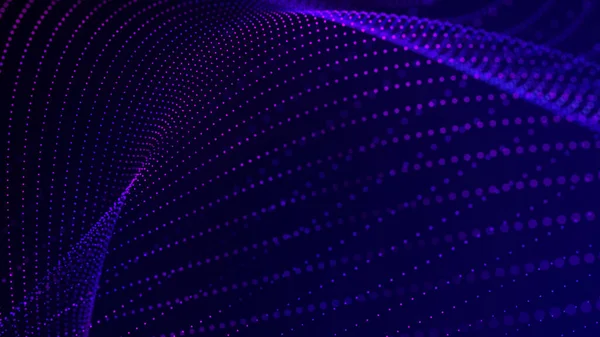 数字技术背景 发光点的动态波 演示设计的未来背景 — 图库照片