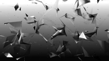 Noktaları ve çizgileri birleştiren soyut bir arkaplan. Ağ bağlantısı yapısı. Pleksus etkisi. 3d oluşturma