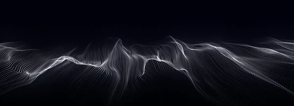 Technology Background Futuristic Point Wave Abstract Digital Wave Particles Dark — 스톡 사진