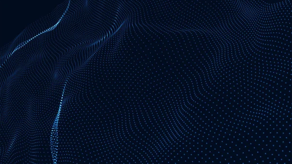 Abstract Digital Particle Wave Futuristic Dotted Wave Technology Background Vector — Wektor stockowy