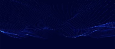 Abstract digital particle wave. Futuristic dotted wave. Technology background vector. Vector illustration