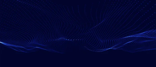 Abstract Digital Particle Wave Futuristic Dotted Wave Technology Background Vector — Stock vektor