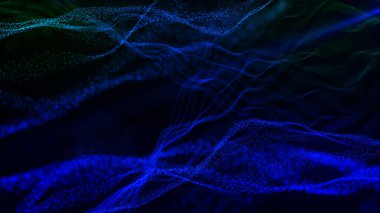 Parlayan parçacıkların dinamik dalgası. Dijital teknoloji geçmişi. 3d