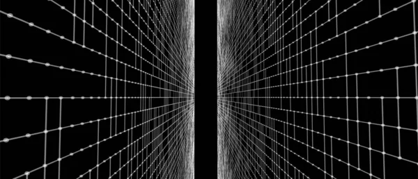 Футуристический Рисунок Точек Тёмном Фоне Технология Научное Знамя Цифровой Код — стоковый вектор