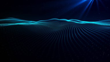 Noktaları ve çizgileri birleştiren soyut bir arkaplan. Ağ bağlantısı yapısı. Pleksus etkisi. 3d oluşturma.