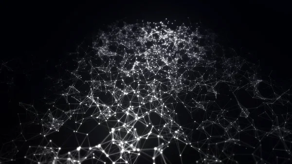 Abstract Background Connecting Dots Lines Network Connection Structure Plexus Effect — Stockfoto
