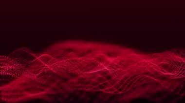 Renk parçacıklarının dinamik dalgası. Dijital teknoloji geçmişi. 3D görüntüleme. Kusursuz döngü. 4k