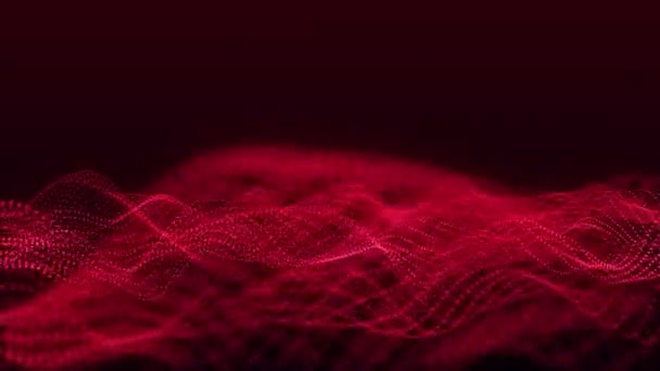 Dynamische Welle Von Farbpartikeln Hintergrund Digitaler Technologie Darstellung Nahtlose Schleife — Stockvideo