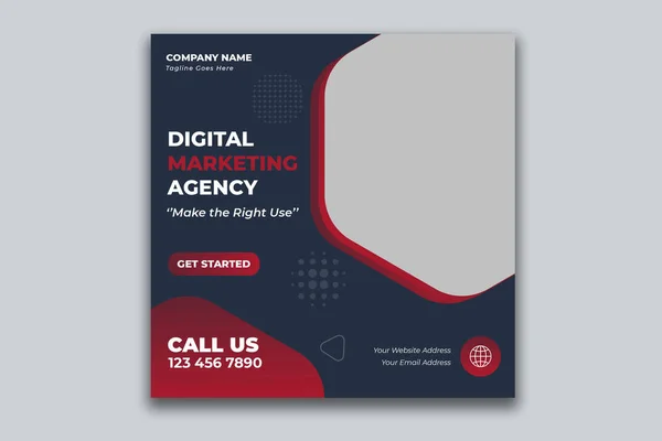 Business Agency Social Media Post Template Design Banner Promotion — Archivo Imágenes Vectoriales